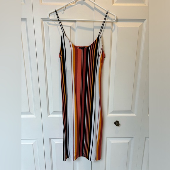 Volcom Midi Dress Orange Striped Spaghetti Straps Size S - Picture 5 of 12